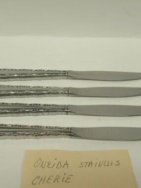 Oneida Stainless CHERIE Modern Hollow Handle 9 1/8 Inch Knives, Set of Four